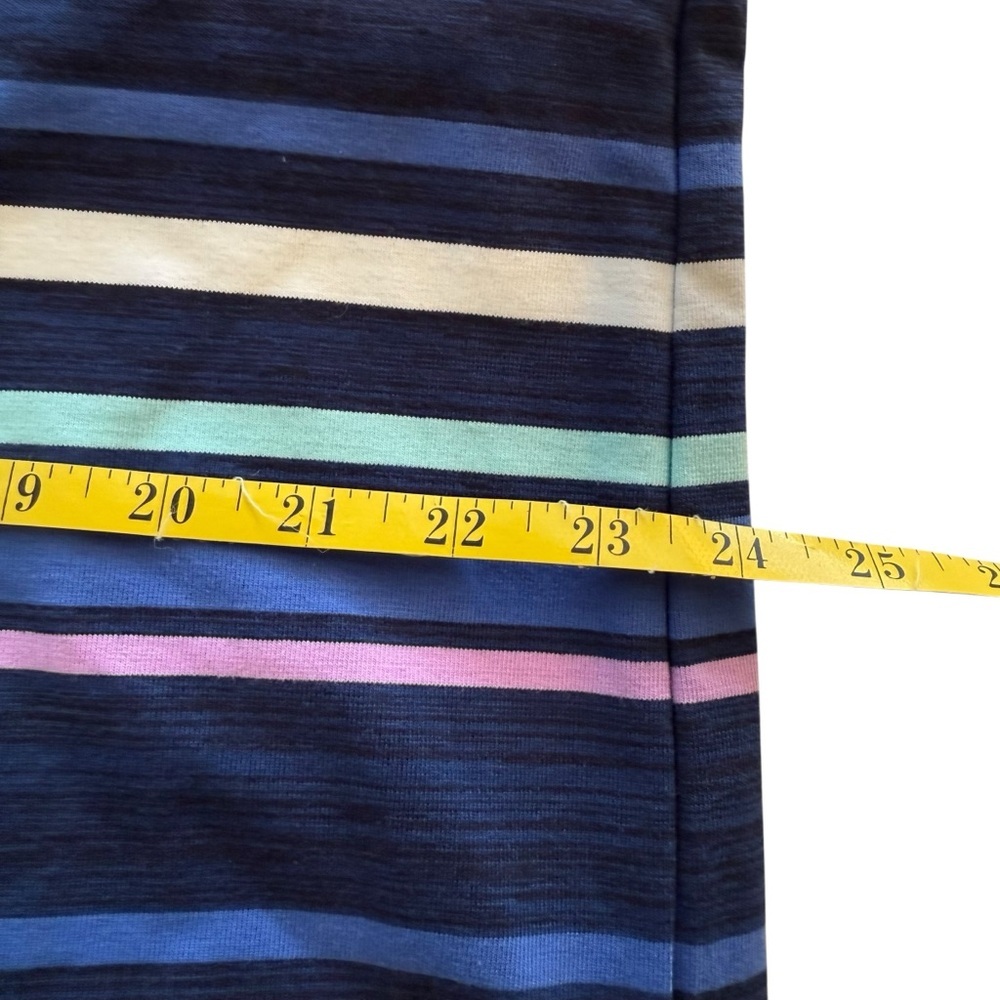 T by Talbots Ruched Drawstring‎ Back Striped Knee Length T-Shirt Dress 1X Plus - Picture 12 of 14